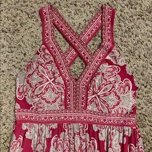 Pink sleeveless maxi dress